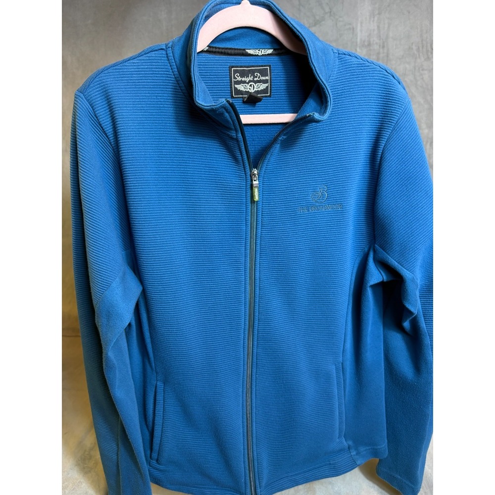 Straight Down Broadmoor Blue Pullover Womens 1/4 Zip Golf Performance Ribbed  XL